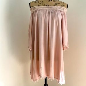 Umgee Strapless Blush Dress in Size Small